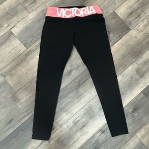Size Large Victoria Secret Sport Black/Pink Leggings $10